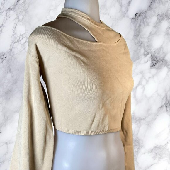 Michael Costello xREVOLVE Asym Cut Out Dolman Sweater - Nude - Picture 12 of 12